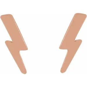 lightning bolt earrings in 14K rose gold