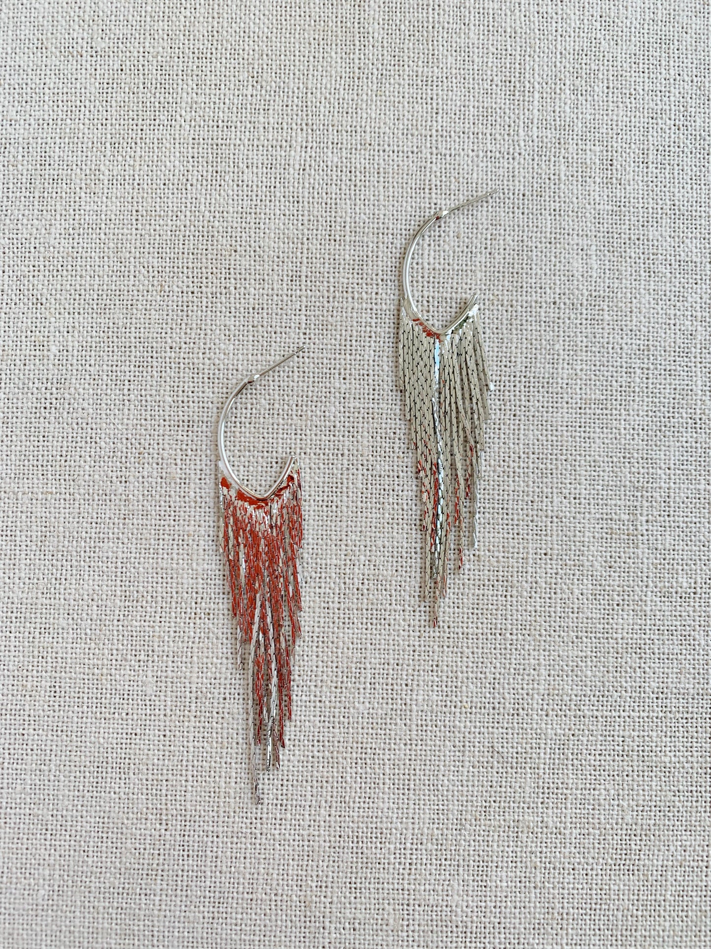 silver fringe earrings