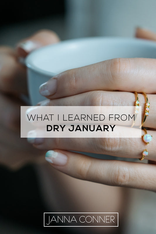 hands holding mug what I learned from dry January text