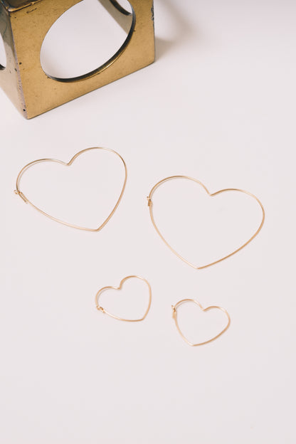 Heart Hoop Earrings | 14k Goldfill Wire