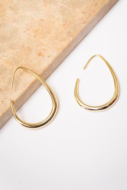 Frances Threader Hoop Earrings | 18k Gold Plating