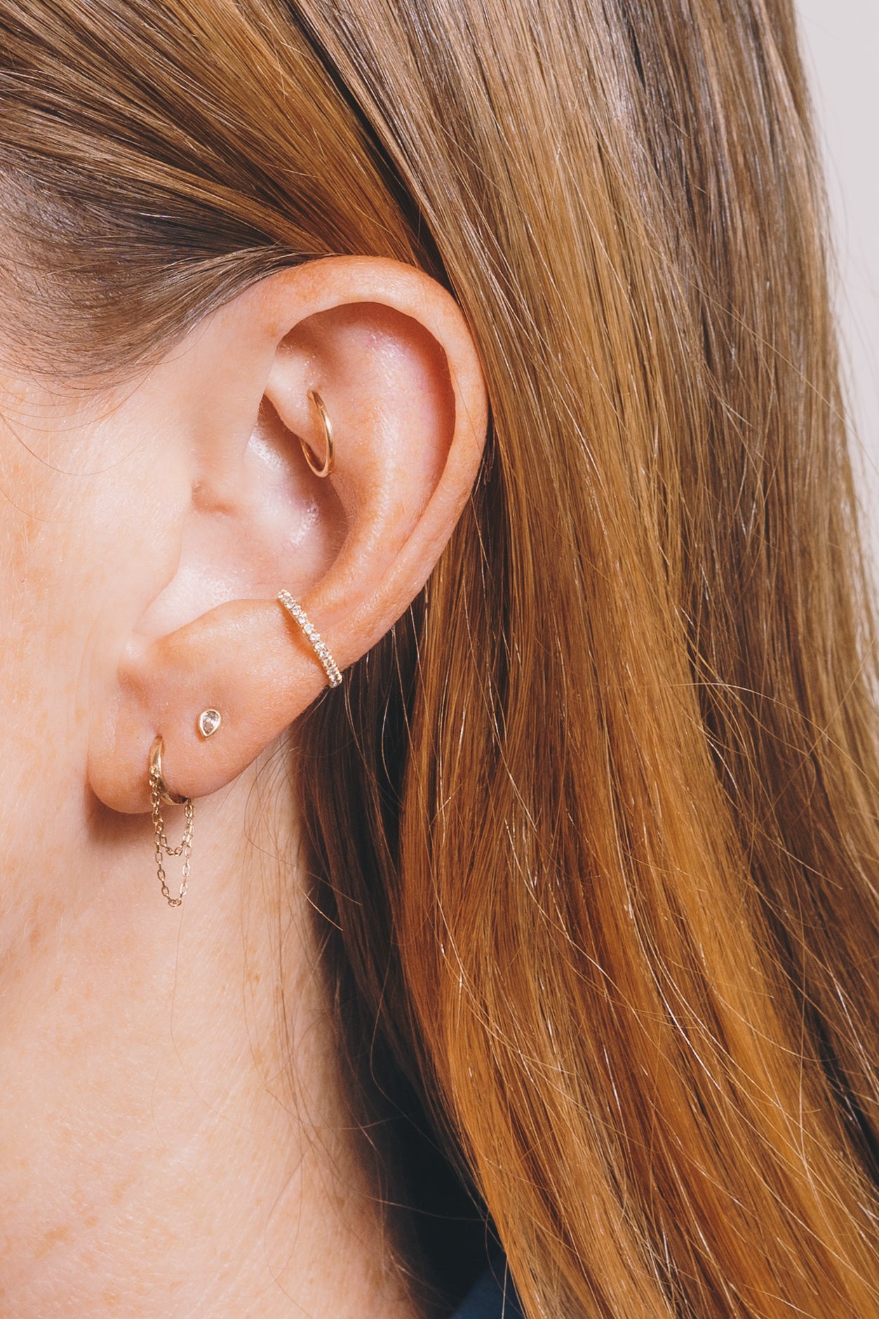 Tassel Huggie Hoop Earrings | 9K Yellow Gold