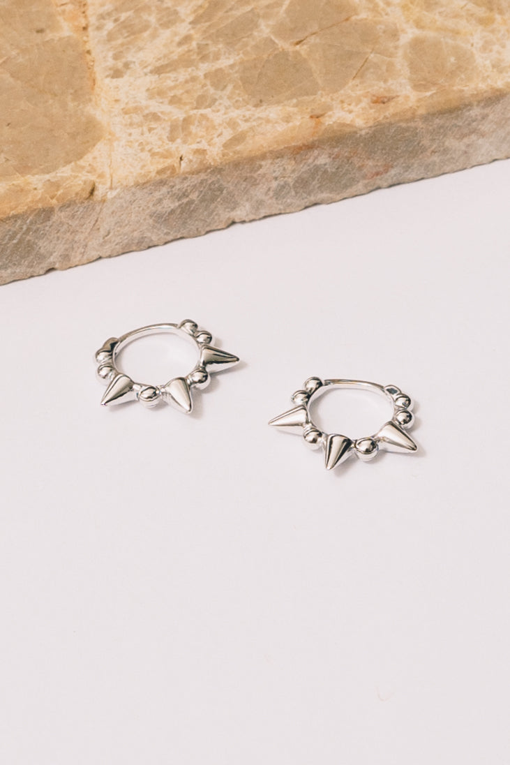 sterling silver spike Huggies