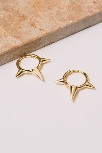 Spike Hoops | 18K Gold Plating