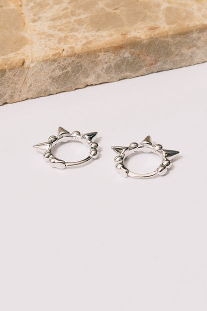 silver spike hoops small