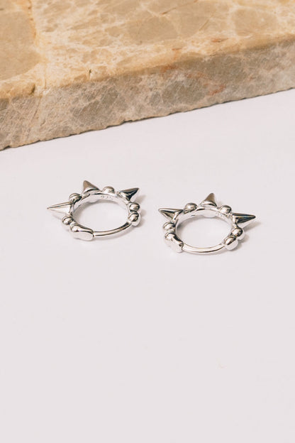 silver spike hoops small