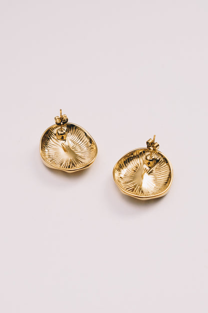 Galet Domed Ripple Stud Earrings | Gold & Stainless Steel | Janna Conner