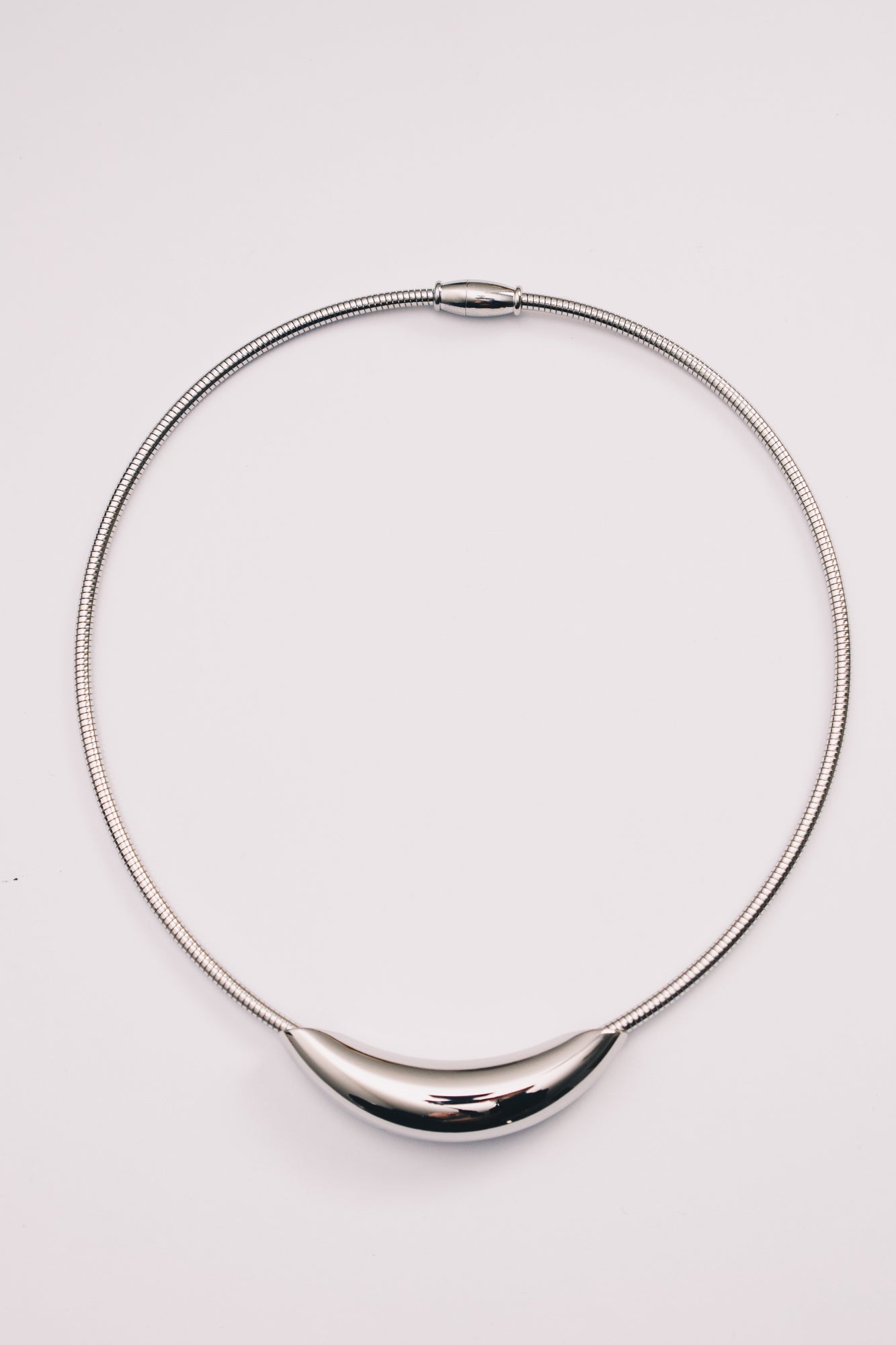 Lune Crescent Necklace | 3mm Coil Chain | Gold & Steel | Janna Conner