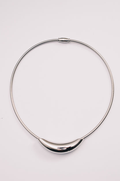 Lune Crescent Necklace | 3mm Coil Chain | Gold & Steel | Janna Conner