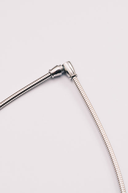 Lune Crescent Necklace | 3mm Coil Chain | Gold & Steel | Janna Conner