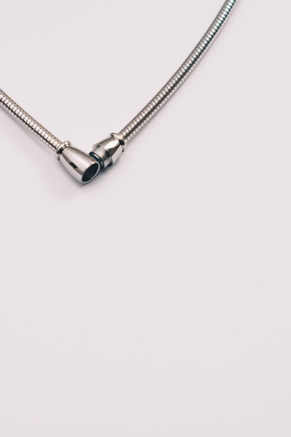Lune Crescent Necklace | 3mm Coil Chain | Gold & Steel | Janna Conner