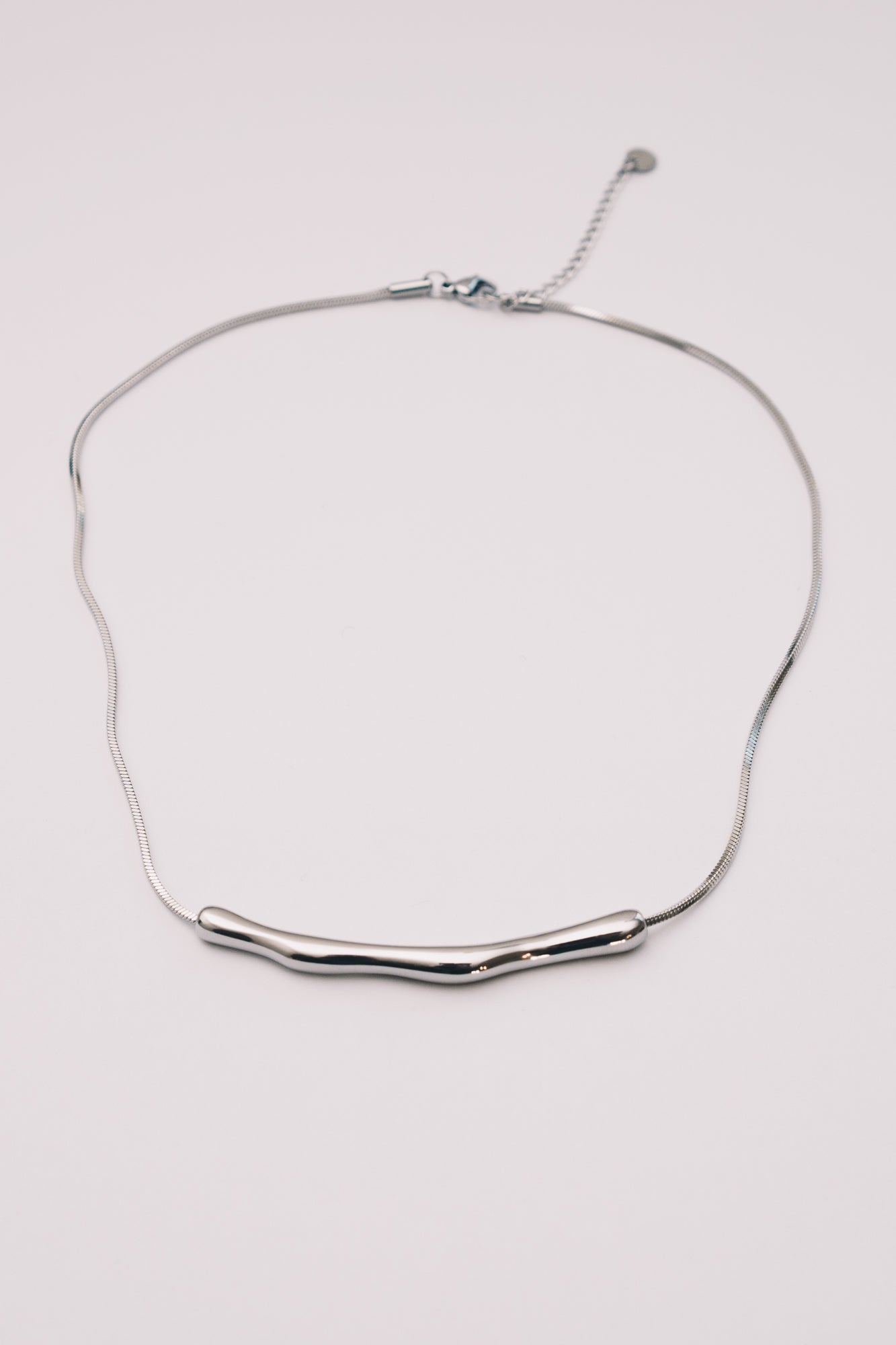 Coulisse Sliding Bar Necklace | Snake Chain | Gold & Steel | Janna Conner