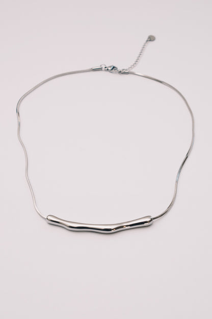 Coulisse Sliding Bar Necklace | Snake Chain | Gold & Steel | Janna Conner