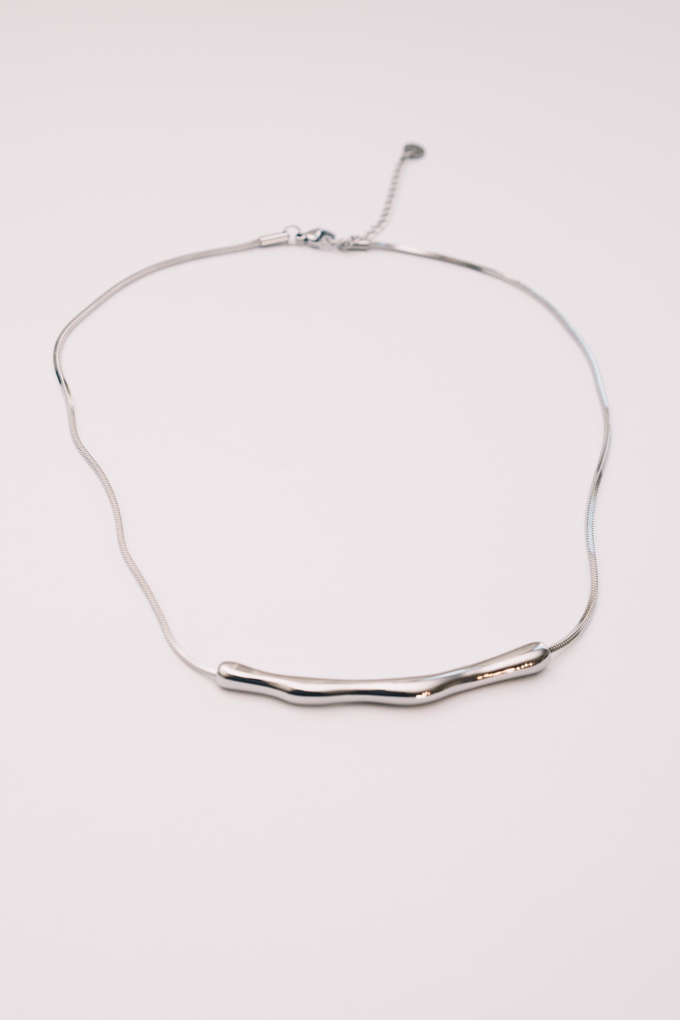 Coulisse Sliding Bar Necklace | Snake Chain | Gold & Steel | Janna Conner