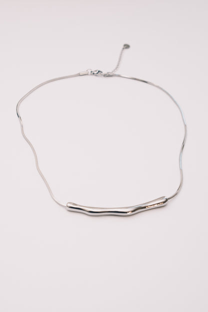 Coulisse Sliding Bar Necklace | Snake Chain | Gold & Steel | Janna Conner