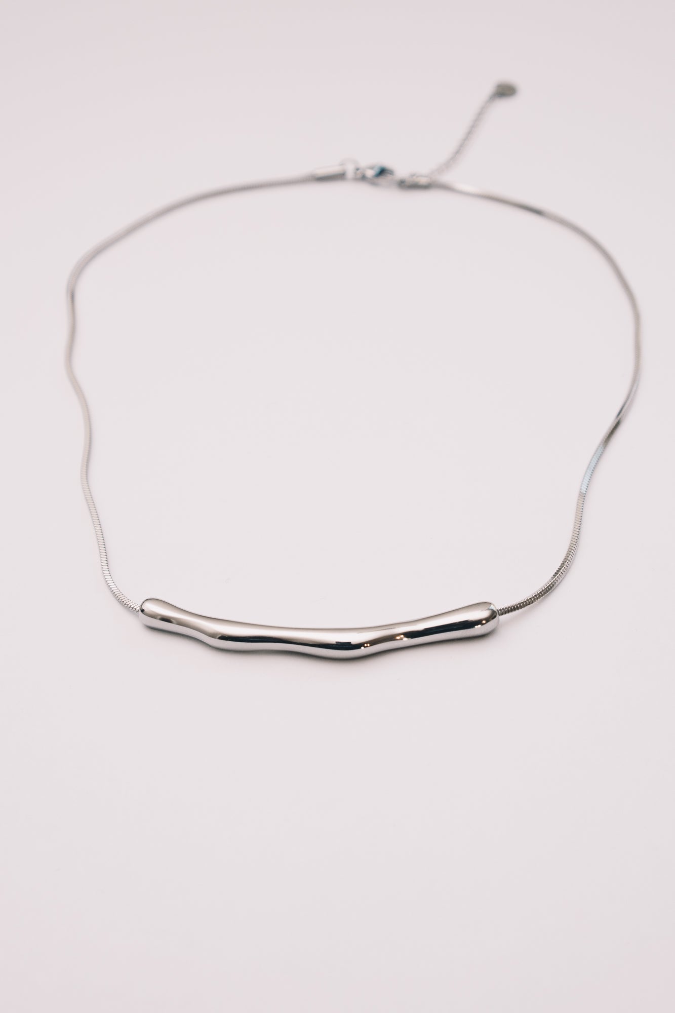 Coulisse Sliding Bar Necklace | Snake Chain | Gold & Steel | Janna Conner