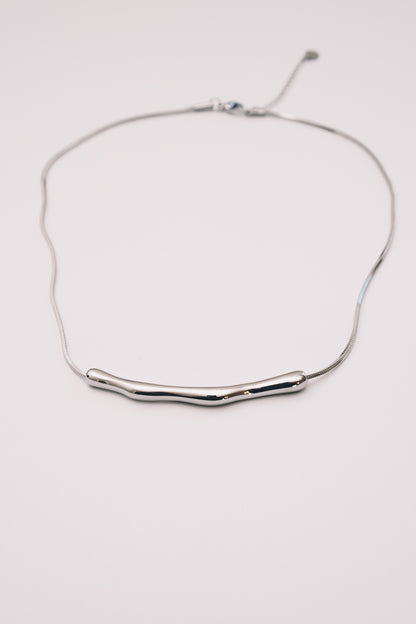 Coulisse Sliding Bar Necklace | Snake Chain | Gold & Steel | Janna Conner