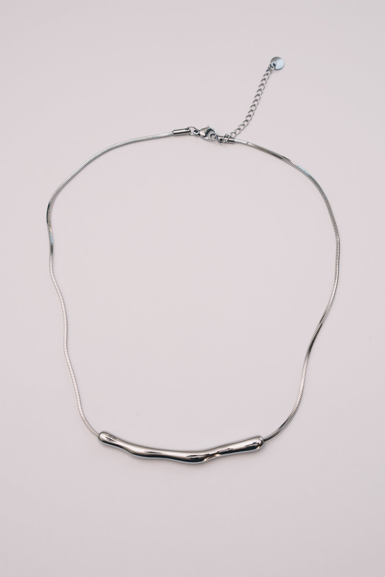 Coulisse Sliding Bar Necklace | Snake Chain | Gold & Steel | Janna Conner