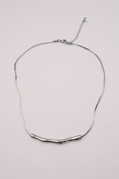 Coulisse Sliding Bar Necklace | Snake Chain | Gold & Steel | Janna Conner