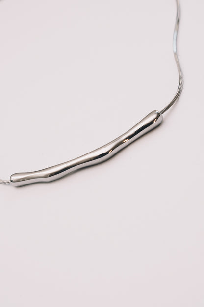 Coulisse Sliding Bar Necklace | Snake Chain | Gold & Steel | Janna Conner