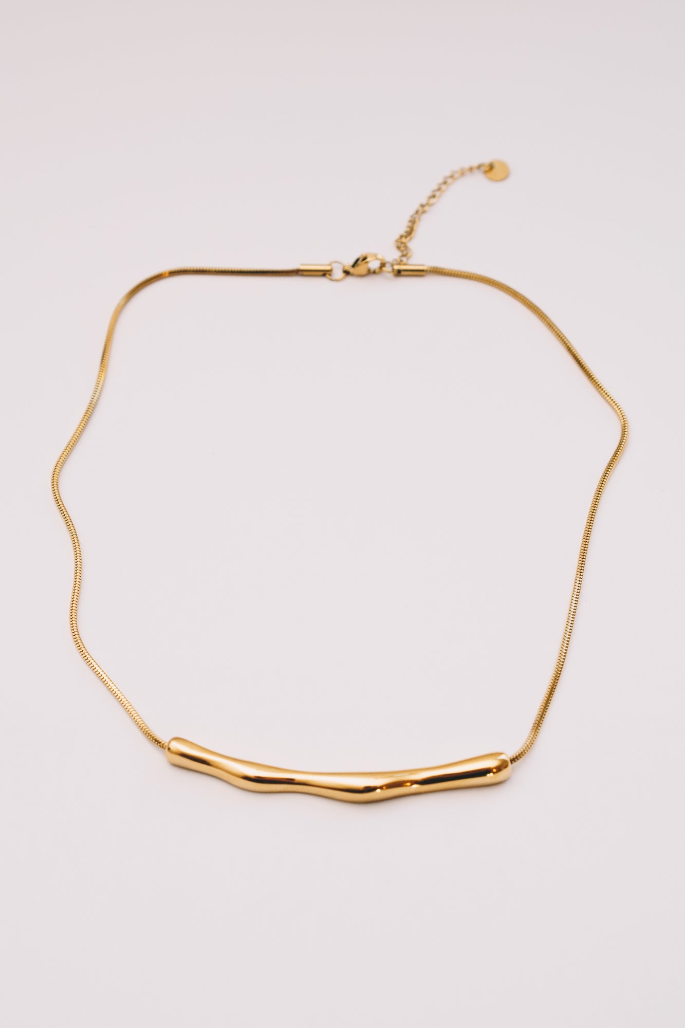 Coulisse Sliding Bar Necklace | Snake Chain | Gold & Steel | Janna Conner