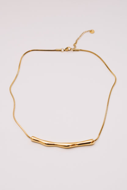 Coulisse Sliding Bar Necklace | Snake Chain | Gold & Steel | Janna Conner
