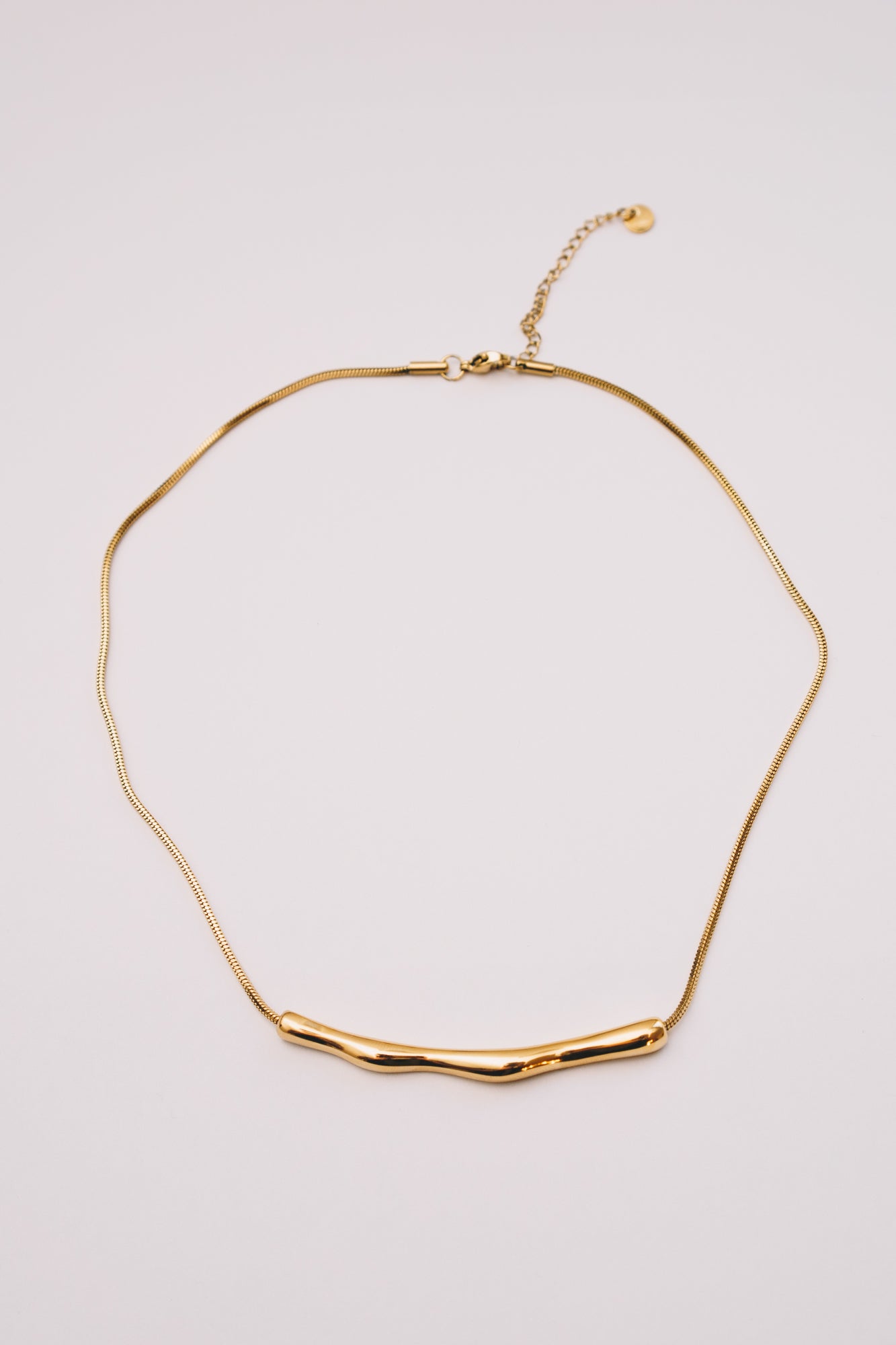 Coulisse Sliding Bar Necklace | Snake Chain | Gold & Steel | Janna Conner