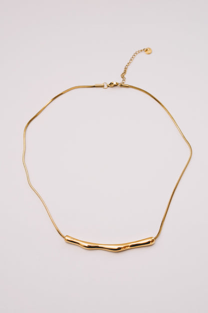 Coulisse Sliding Bar Necklace | Snake Chain | Gold & Steel | Janna Conner