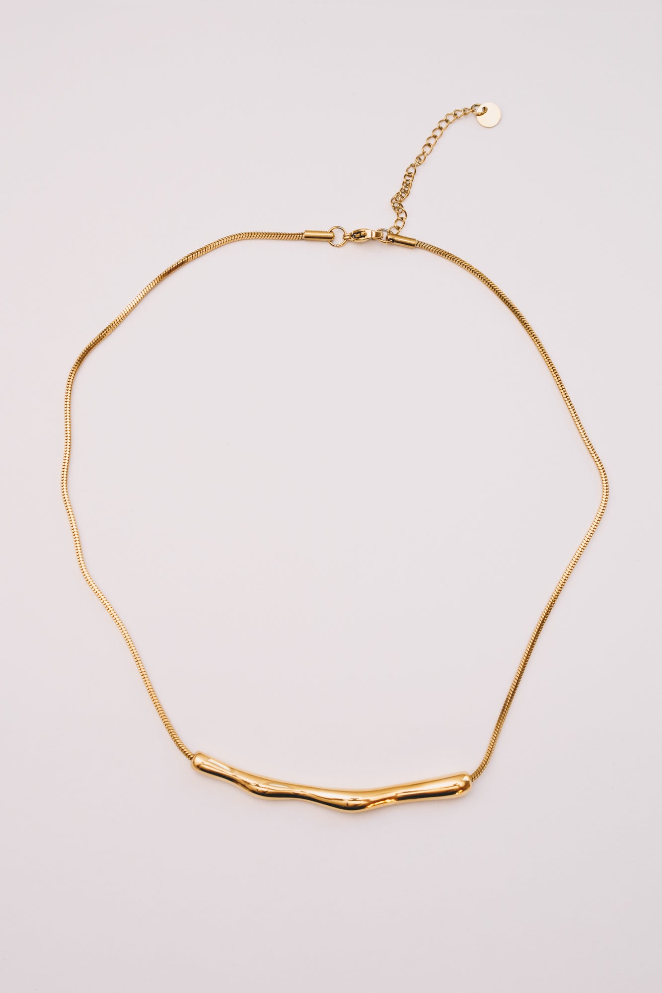 Coulisse Sliding Bar Necklace | Snake Chain | Gold & Steel | Janna Conner