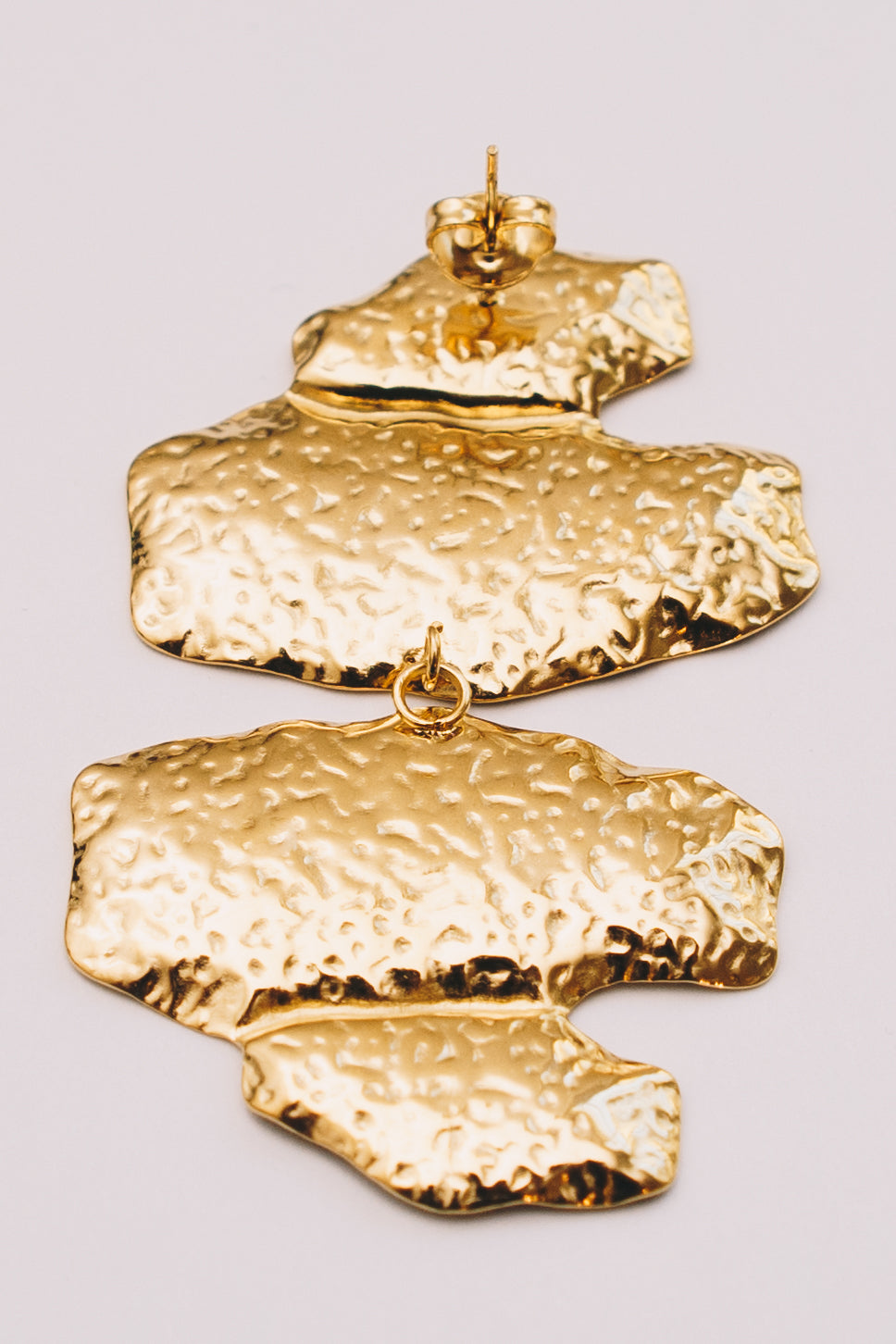 Strata Statement Earrings | Hammered Gold & Steel Drop Earrings | Janna Conner