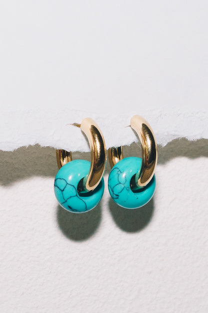 Mix & Match Hoop Earrings | Semi-Precious Charms,  Endless Style | 18K gold Plating