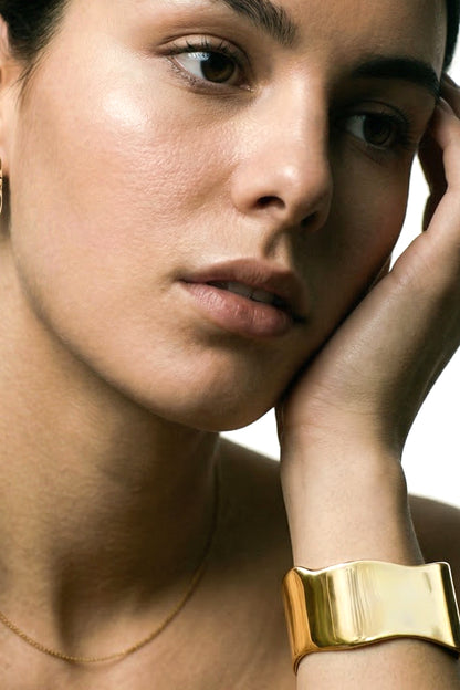 Mirage Wide Cuff Bracelet | Gold Plated & Stainless Steel | Janna Conner