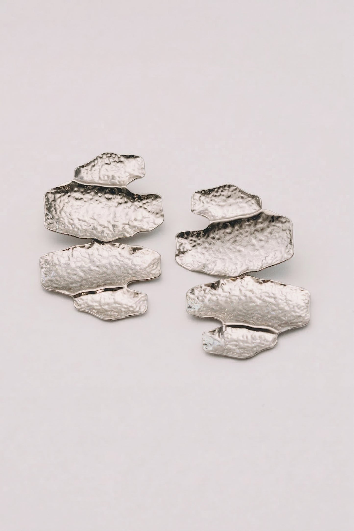 Strata Statement Earrings | Hammered Gold & Steel Drop Earrings | Janna Conner