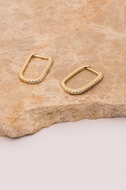 Oval Pavé Hoops | .925 Vermeil