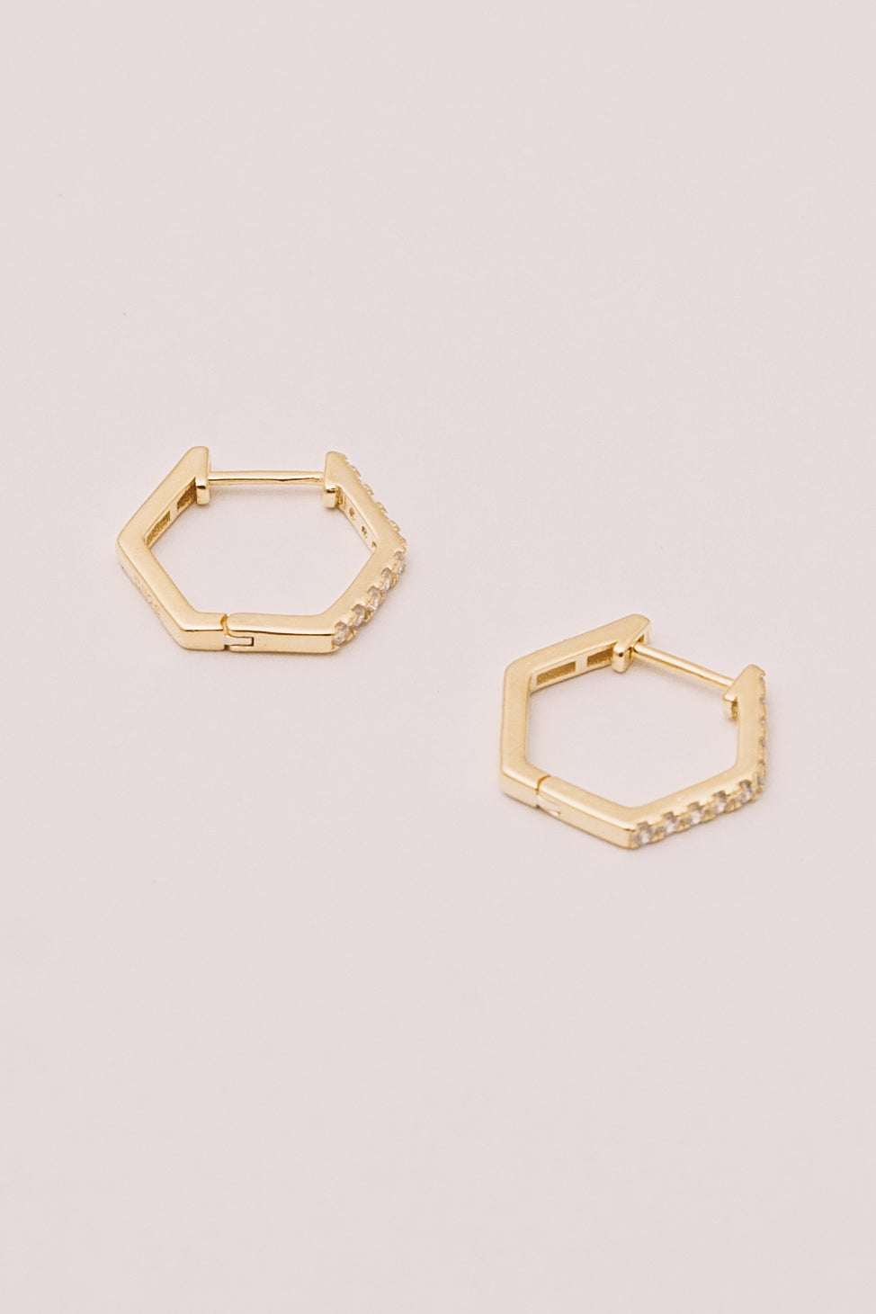 Hexagon Hoops | .925 Vermeil