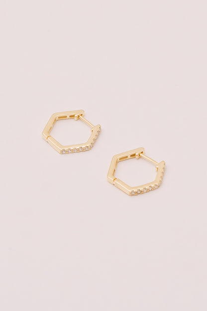 Hexagon Hoops | .925 Vermeil