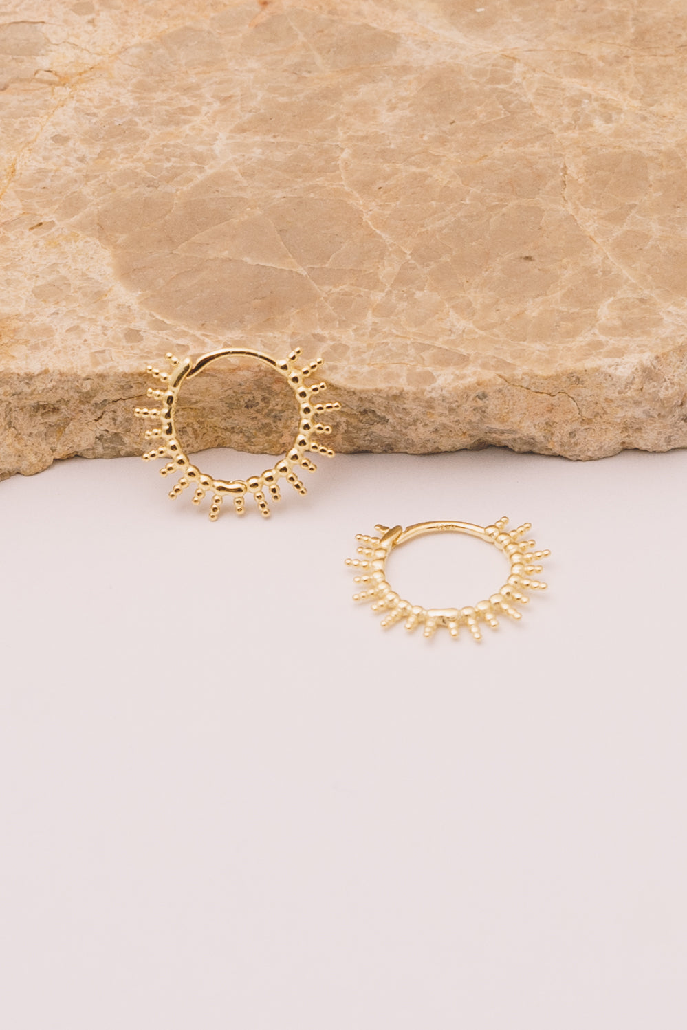 Soleil Huggie Hoop Earrings | 18k Gold Plating over .925 Silver