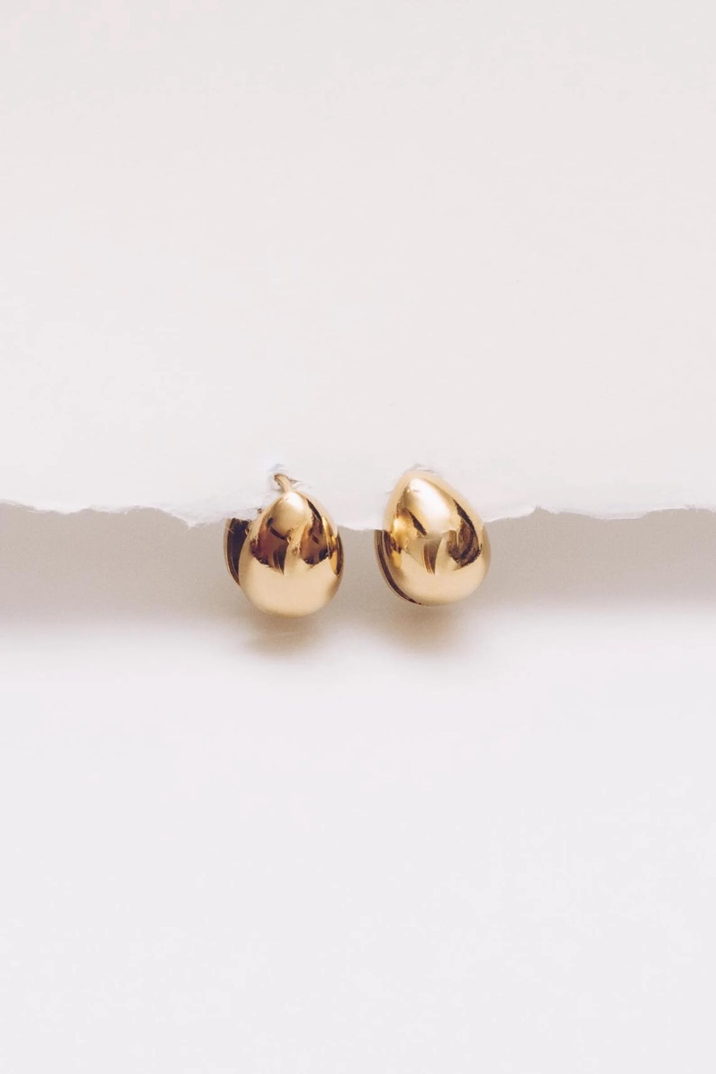 Teardrop Earrings | 15mm Gold Plated Huggies