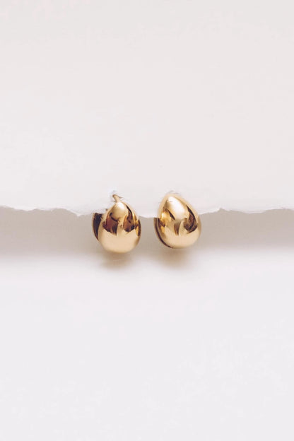 Teardrop Earrings | 15mm Gold Plated Huggies