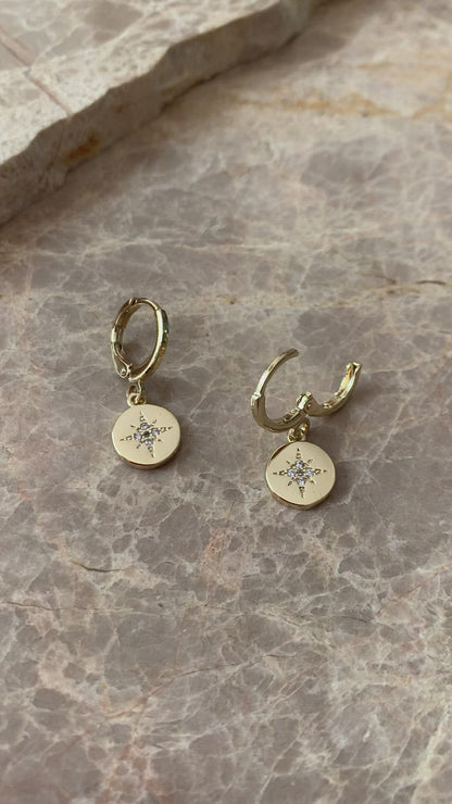 Starburst Hoop Earrings | 18k Gold Plating