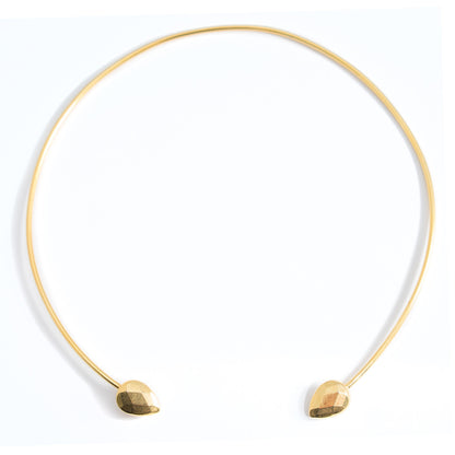 janna Conner gold teardrop choker necklace