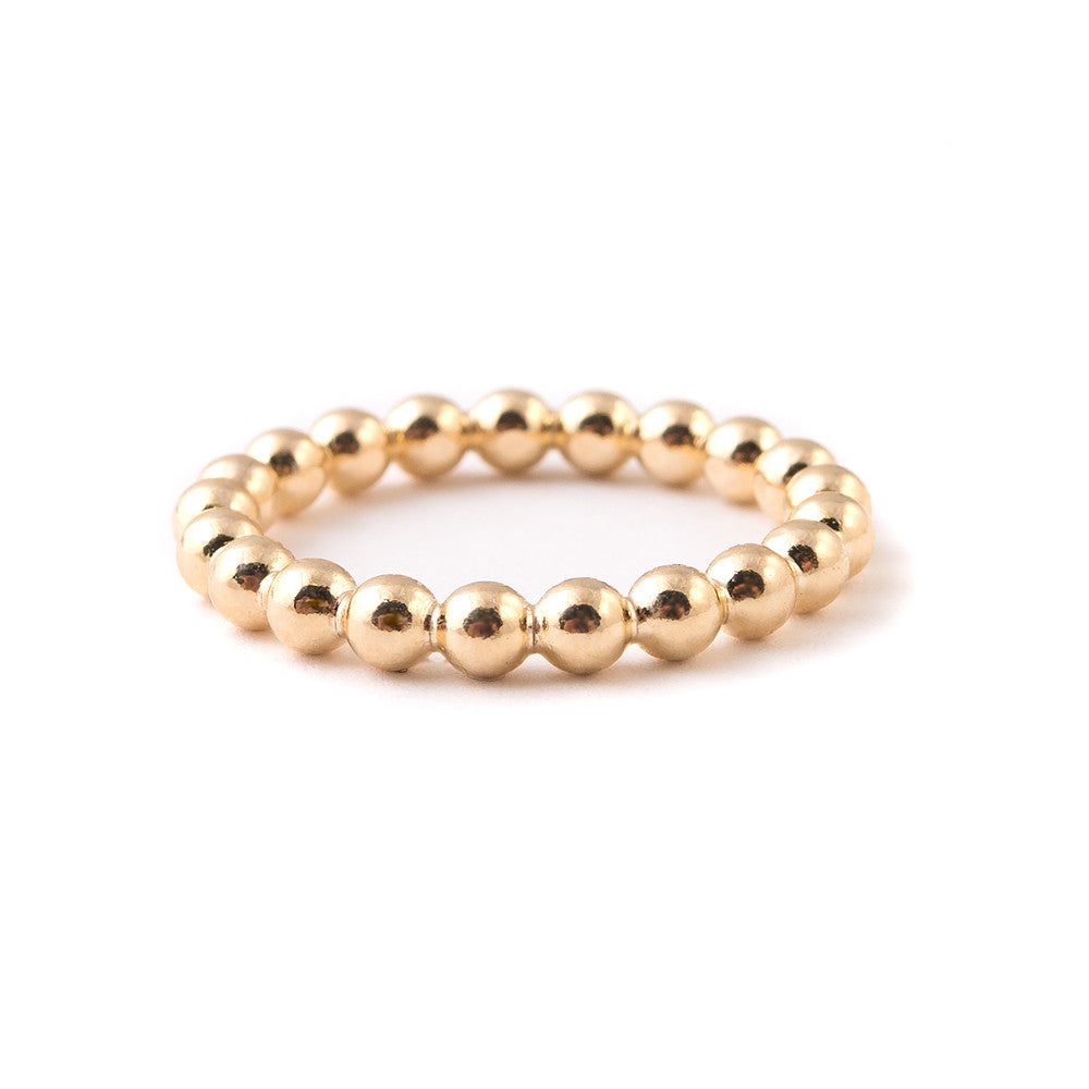 gold ball minimal stacking ring band