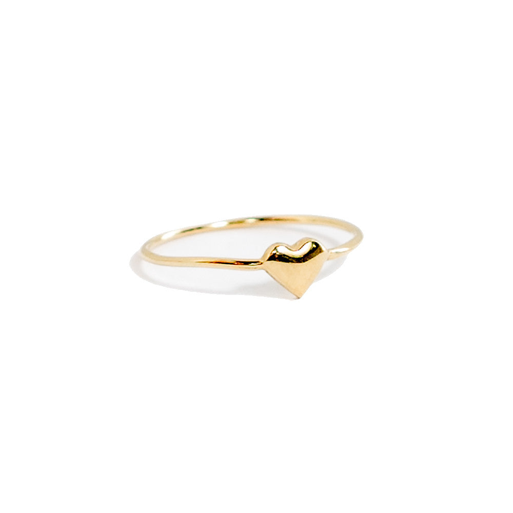 gold heart stacking ring by Janna Conner