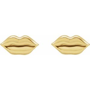 gold lip stud earrings