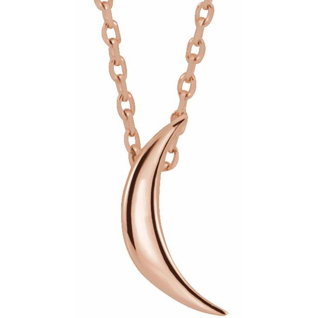 Gold Crescent Moon Necklace | 14k Gold