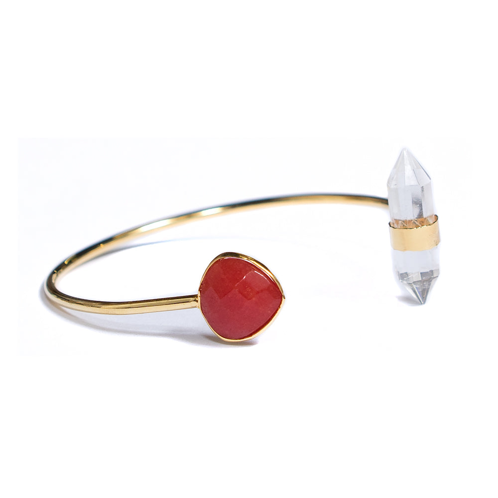 Dedra Cuff Bracelet | Labradorite | 18k Gold Plating | Sale