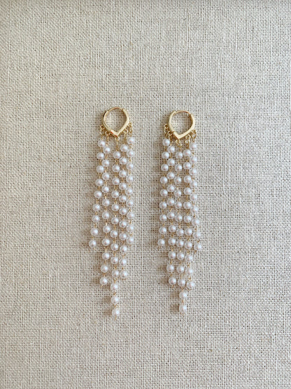 pearl dangle drop earrings 
