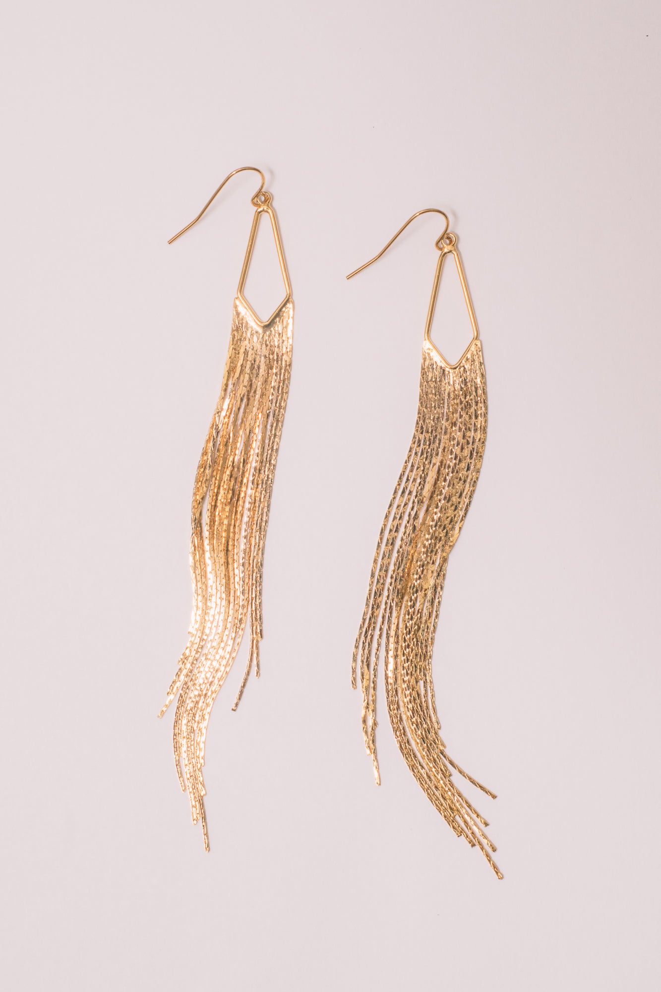Jaeda Gold Fringe Dangle Earrings | 18k Gold Plating