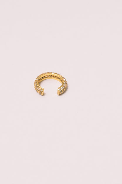 Mina Pavé Ear Cuff | Crystal | 18k Gold over .925 Silver