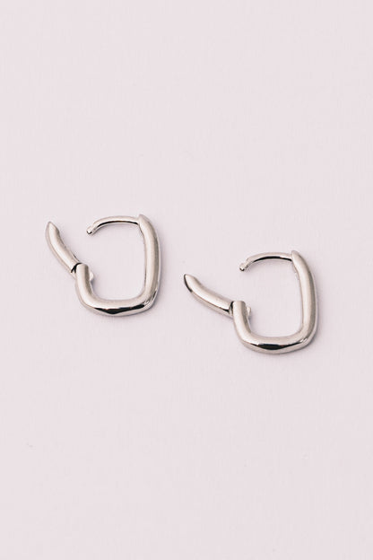 silver huggie hoop earrings open hinge